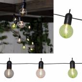   LED Party Lichterkette FIESTA bunt pastell 10 Kugeln mit Batterie-Betrieb für Außen