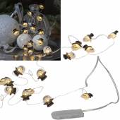 MICRO Led Drahtlichterkette SCHNEEMANN 12 SMDs batteriebetrieben / Draht Batterie-Betrieb