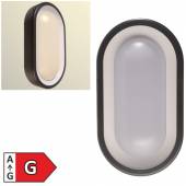 massive Led Wandleuchte Anthrazit CANIS OVAL IP65 warmweiß 550/1180lm 230V Feuchtraumleuchte Keller