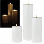 XL Outdoor LED Kerze 3D Flamme Höhe 15/25/35cm 10cm flackernd mit TIMER für Terrasse Garten