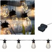 LED Party Lichterkette GLOW-8 klar warmweiß 8 Glühbirnen mit Batterie-Betrieb für Außen