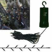    outdoor Lichterkette mit TIMER 6,95m 100 LEDs grünes Kabel Batterie-Betrieb