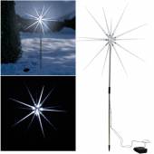 LED 3D Polar Leucht-Stern Gartenstecker Au&szlig;en Batterie-betrieb Timer kaltwei&szlig; beleuchtet stehend