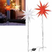  LED 3D Leucht-Stern Gartenstecker Au&szlig;en Batterie-betrieb Timer warmwei&szlig; beleuchtet stehend