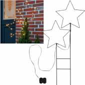 Au&szlig;en XL Draht-Sterne 98x50cm gro&szlig; Batterie-betrieb Timer beleuchtet stehend Weihnachts-Beleuchtung