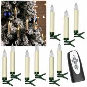  10er Set outdoor kabellose LED Christbaumkerzen f&uuml;r Au&szlig;en WARMWEI&szlig; mit Fernbedienung