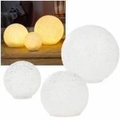    3er Set Deko Kugeln  8/12/15cm warmweiß Led beleuchtet Dekoration Kugelleuchte batterie-betrieb