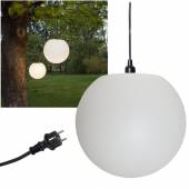 Garten Hängeleuchte Außen Pendelleuchte Kugel mit 5m Kabel E27-Fassung 230V Hängelampe IP44 Outdoor