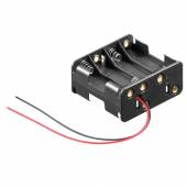 Batteriehalter mit Anschlusskabel 8x AA / 8x Mignon quer Batteriefach