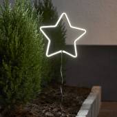  LED Deko-Stern NEONSTAR mit Batteriefach & TIMER Gartenstecker für Außen