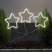 3er Set LED Deko-Sterne NEONSTAR mit Netzteil 8 Effekte Gartenstecker für Außen