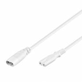  2m Verlängerungskabel weiß Doppelnutstecker Doppelnutbuchse C7-C8 / Verlängerungskabel