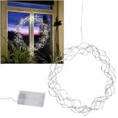 LED Metall Licht Kranz � 30cm beleuchtet Timer Batterie-Betrieb / Design Metallkranz