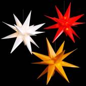   LED 3D Leucht-Stern �25cm h&auml;ngend Innen Au&szlig;en Batterie-betrieb Timer beleuchtet Weihnachtsstern