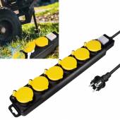 6-fach Außen-Steckdosenleiste mit Schalter 1,5m Kabel 230V 16A IP44 Garten-Steckdose outdoor