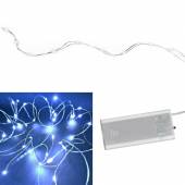 Micro Led Draht Lichterkette  20 SMDs kaltweiß Tropfen Draht silber-farben batteriebetrieben Innen
