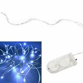 Micro Led Draht Lichterkette  10 SMDs kaltweiß Tropfen Draht silber-farben batteriebetrieben Innen
