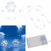 Micro Led Draht Lichterkette 20/40/60/100 Schneeflocken TIMER batteriebetrieben Innen LedAbstand 5cm
