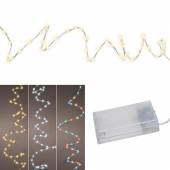 Micro Led Draht Lichterkette 100 SMDs 1,6m mit TIMER batterie-betrieben Innen, Led-Abstand 1,6cm