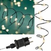 LED Draht-Lichterkette Outdoor 120-480 Leds mit Netzteil 230V Betrieb, Draht schwarz, Außen & Innen