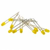 10 St&uuml;ck gelbe diffuse Leds 3mm S067, mit gelbem Geh&auml;use, Leuchtdioden gelb Kemo
