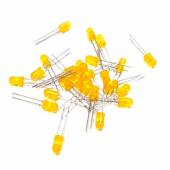 50 St&uuml;ck gelbe diffuse Leds 5mm S070, mit gelbem Geh&auml;use, Leuchtdioden gelb Kemo