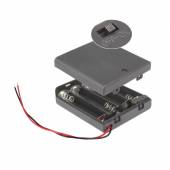 Batteriefach 4x AAA mit EIN-AUS Schalter, Batteriehalter
