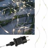 LED Draht-Lichterkette Outdoor 100-400 Leds mit Netzteil 230V Betrieb, Draht silbern, Außen & Innen