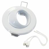     Decken Einbaustrahler schwenkbar MR16 GU4 12V weiß 97mm, Einbaufassung für 50mm Leuchtmittel