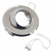      Decken Einbaustrahler schwenkbar MR16 GU4 12V chrom 97mm, Einbaufassung für 50mm Leuchtmittel