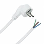  2m Anschlussleitung 3x 1,5mm� wei&szlig; mit Schutzkontaktstecker abgewinkelt / blanke Enden