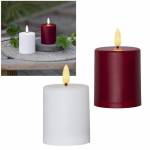 outdoor LED Kunststoff-Kerze 9,9x6cm für Innen & Außen mit Timer & Dämmerungssensor