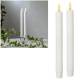 2er Set LED Stabkerze 3D FLAMME STRIPE wei� 24,5 x 2,3cm mit Timer Tafelkerze
