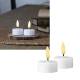 2er Set LED Teelichter 3D FLAMME 5x4cm flackernd mit TIMER wei