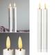  2er Set LED Stabkerze 3D FLAMME WEI 24,5 x 2,1cm flackernde Tafelkerze