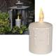 LED Kunststoff-Kerze 11x6cm CREME f�r Innen & Au�en mit D�mmerungssensor 