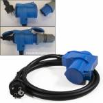 1,5m Adapter-Kabel CEE Kupplung 3polig 16A mit 230V Steckdose auf Schutzkontakt-Stecker IP44