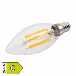 Led Leuchtmittel FILAMENT E14 warmwei&szlig; 3000K 1055lm 330� 230V 6W Kerzen-Form