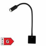 Led Steckdosen-Leuchte PUNKT schwarz Schwanenhals 36cm 230V 4W 231lm warmwei&szlig; touch Stecker-Lampe