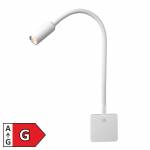 Led Steckdosen-Leuchte PUNKT wei&szlig; Schwanenhals 36cm 230V 4W 231lm warmwei&szlig; touch Stecker-Lampe
