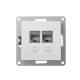 FLAIR Netzwerkdose 2x CAT6a vollgeschirmt wei� OHNE Rahmen Unterputz