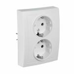  FLAIR Schutzkontakt Steckdose 2-fach auf 1x UP Dose wei&szlig; 230V 16A mit Einstecksicherung