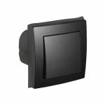 FLAIR Au&szlig;en Wechsel-Schalter IP44 schwarz matt Schraubanschluss mit Rahmen 250V~ 10A Unterputz