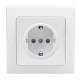 DELPHI Schutzkontakt-Steckdose wei� Schraubanschluss mit Rahmen 250V~ 16A