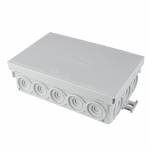 Aufputz Kabelabzweigkasten grau IP55, 16 Kabeleinführungen 130x85mm / Feuchtraum Abzweigkasten