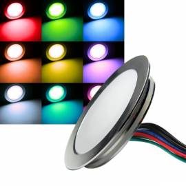 Led Bodeneinbauleuchte EBL Slim RUND RGB � 55mm Alu matt 12V 0,5W IP67 trittfest