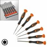 Torx Feinmechaniker-Schraubendreher Set 6-teilig Torx T6 T7 T8 T9 T10 T15 mit Kunststoff-Kassette