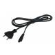  1,5m Netzkabel schwarz Eurostecker / Doppelnutstecker 2,5A/250V / 0,75 mm