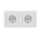 DELPHI Doppel-Steckdose 2-fach wei� Klemmanschluss mit 2er Rahmen 250V~ 16A