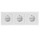 DELPHI 3-fach Steckdose wei� Klemmanschluss mit 3er Rahmen 250V~ 16A